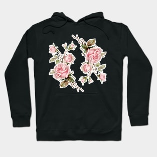 Double Vintage Rose Illustration Design Hoodie